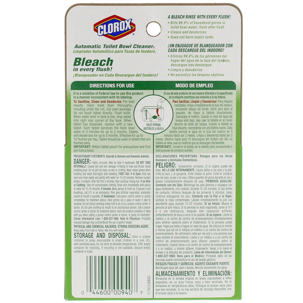 Clorox Bleach In Every Flush Automatic Toilet Bowl Cleaner 100g